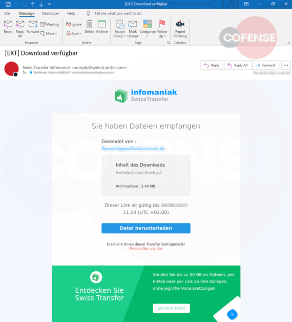 Screenshot of Cofense product dashboard