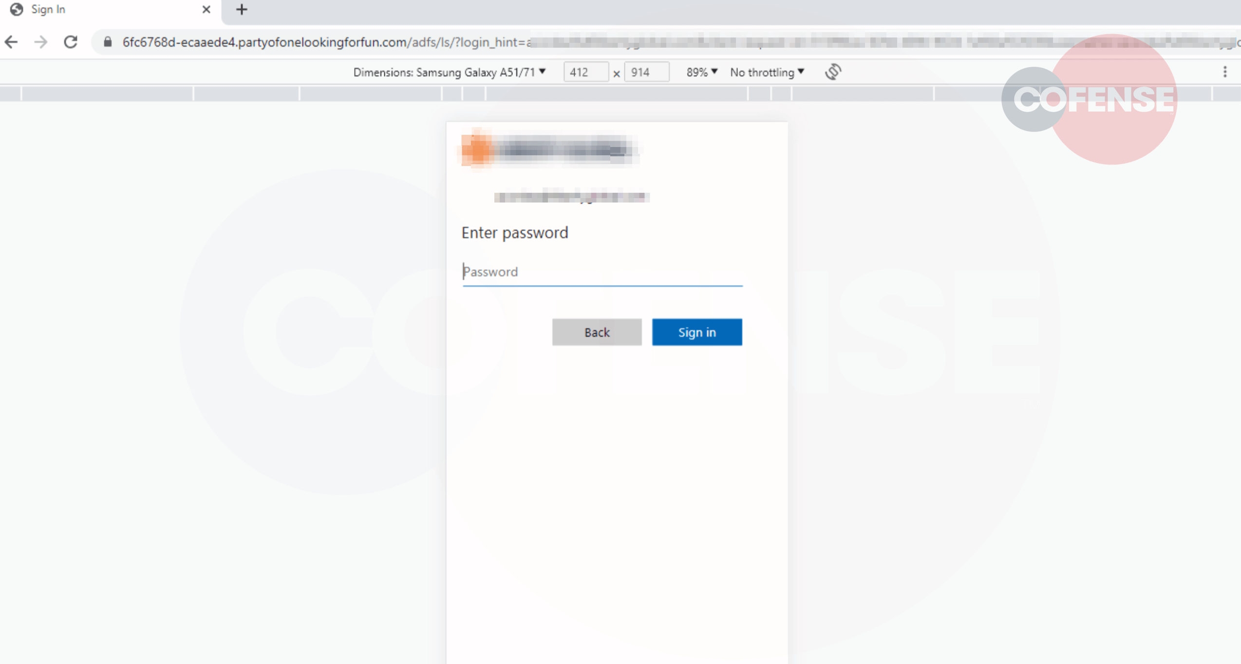 Figure 3 – Microsoft Phishing Page 