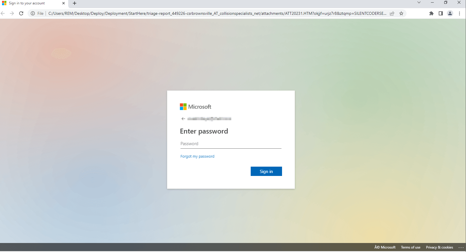 Figure 2: Phishing Page 