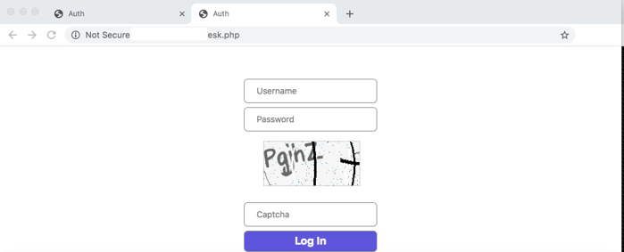 Figure 5: Example of a LokiBot C2 Authentication Panel. 