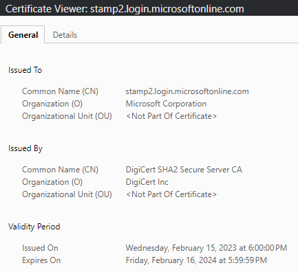 Certificates from the legitimate (left) and man-in-the-middle server (right). 