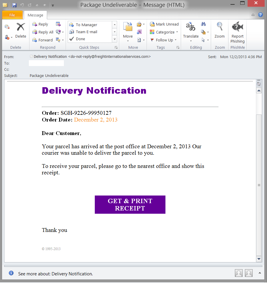 Delivery Notification
