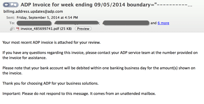Figure 1 -- Phishing email