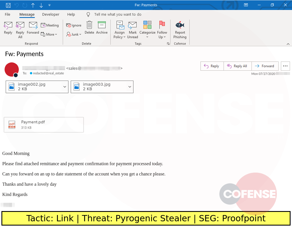 phishing example invoice theme delivers pyrogenic stealer with embedded link