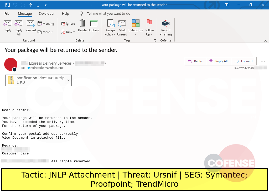 phishing example delivers a zipped jnlp java downloader to then deliver ursnif banking trojan