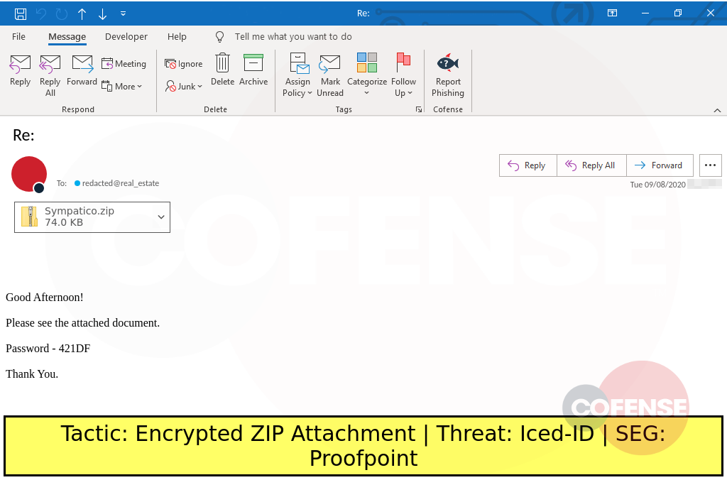 sample phish uses a document theme to deliver a password-protected zip to install iced-id