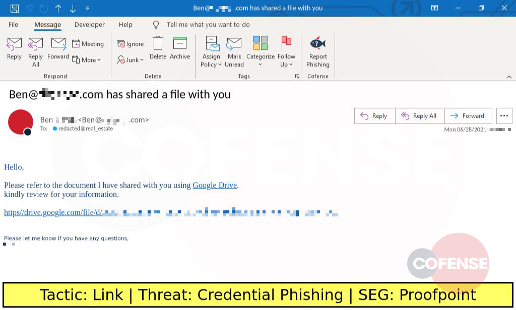Real Phishing Example: Notification-themed emails found in environments protected by Proofpoint deliver credential phishing via an embedded link.