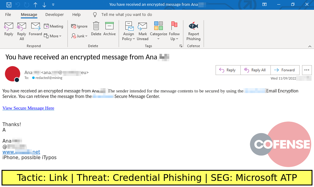 Real Phishing Example: Finance-themed emails found in environments protected by Microsoft ATP and Proofpoint deliver Credential Phishing via an HTML attachment.