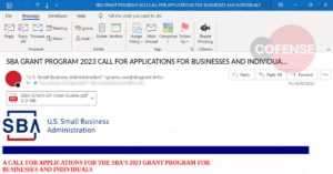 Fake Small Business Administration (SBA) Grant Used in New Phishing Scam