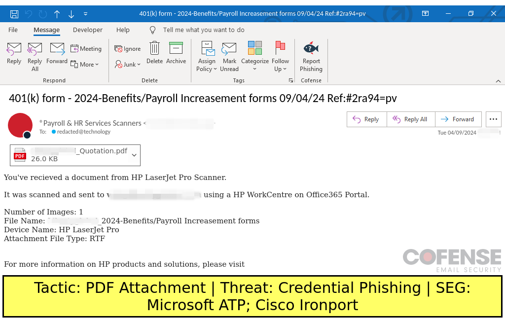 Phishing email examples screenshot